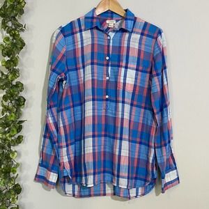 J. CREW | TOP SIZE XS BLUE PINK COTTON